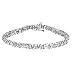 18K White Gold 3.0 Cttw Diamond X Link Tennis Bracelet - 7" Inches