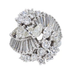 18 Karat White Gold 3.00 Carat Diamond Cocktail Ring