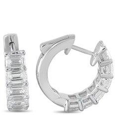 Pendientes de aro de oro blanco de 18 quilates con diamantes de 3,01 ct AER-18104