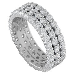 18K White Gold 3.03ct Diamond Three-Row Eternity Band Ring MF17-121525