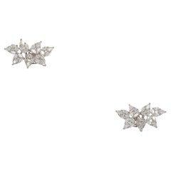 18k White Gold 3.03ct Mixed Cuts Natural Diamonds Stud Earrings