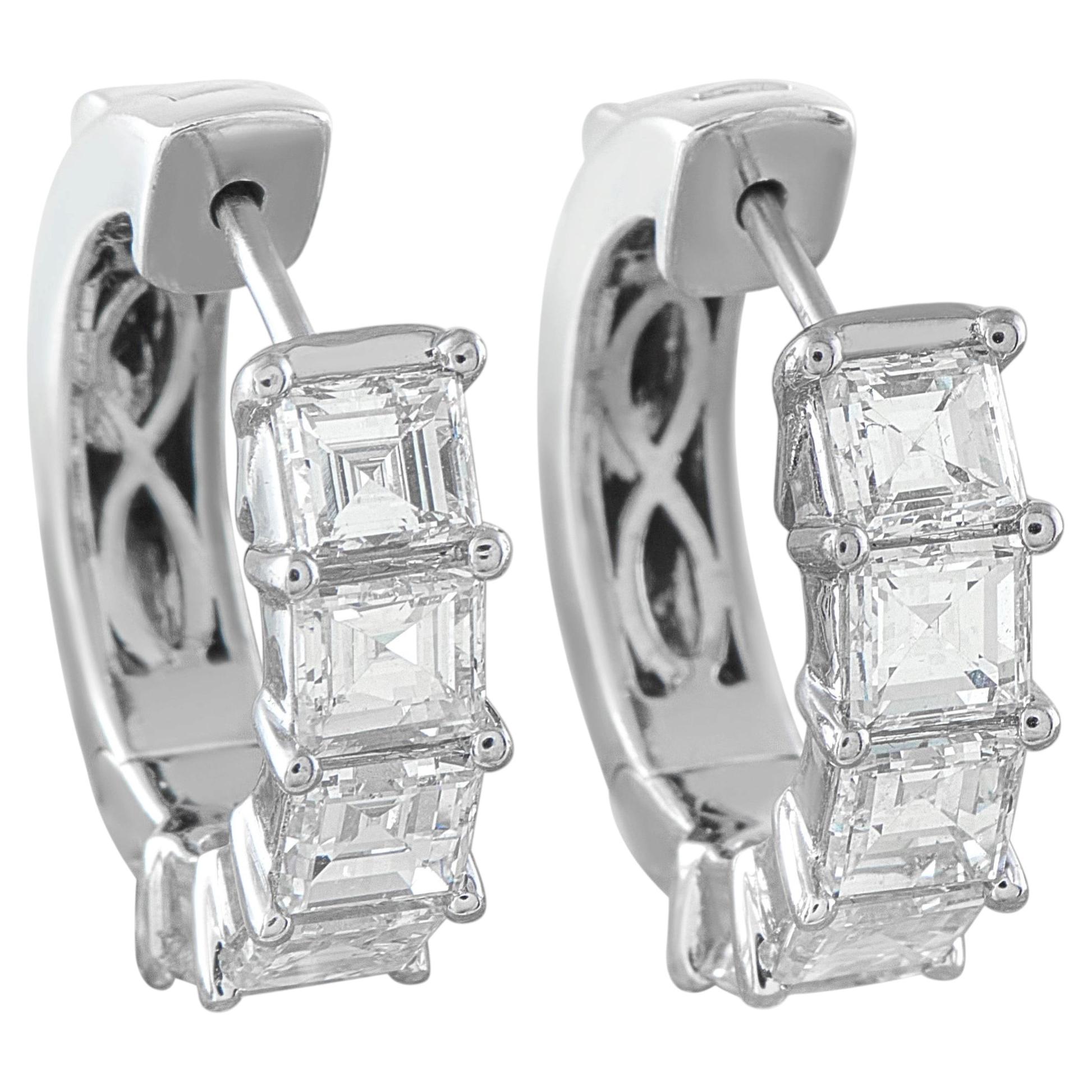 18K White Gold 3.05ct Diamond Earrings AER-16800-8 For Sale