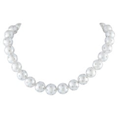 18K White Gold 3.0ct Diamond and Pearls Necklace MF23-012326