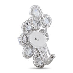 Orecchini a clip in oro bianco 18K con diamanti e zaffiri da 3,0 carati #5434