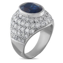 18K Weißgold 3,0ct Diamant und Saphir Ring MF37-050726
