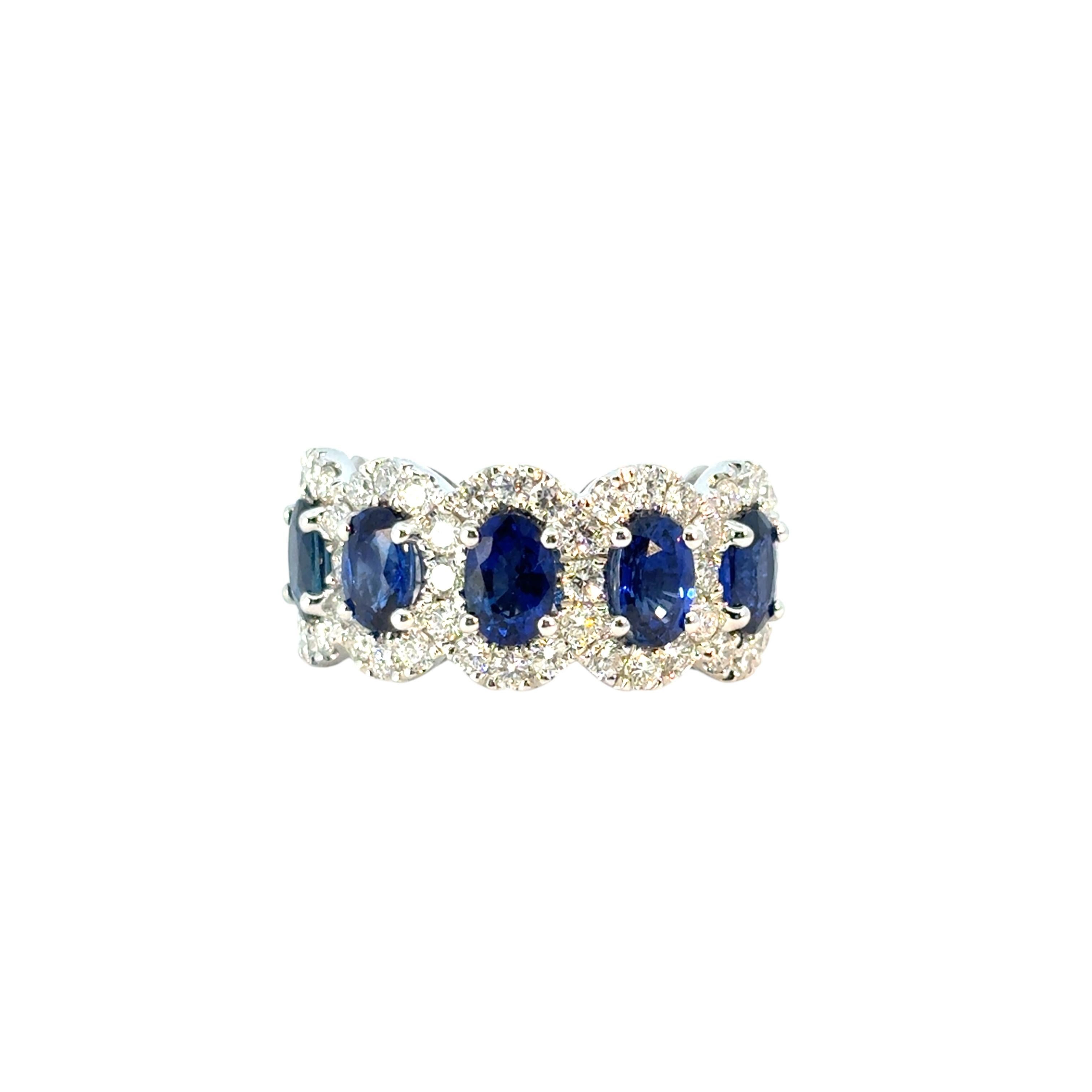 Anello in oro bianco 18k con zaffiri ovali da 3,11 carati e diamanti naturali da 1,20 carati

Questo splendido anello con zaffiro e diamante da 3,11 carati è in ottime condizioni ed è pronto per essere spedito!

Materiale: oro bianco 18k
Dettagli