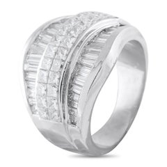 18K White Gold 3.12ct Diamond Multi-Row Wide-Band Ring MF01-012026