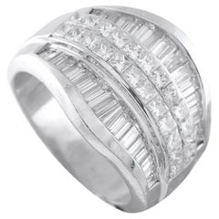 18K White Gold 3.12ct Diamond Multi-Row Wide-Band Ring MF01-012026