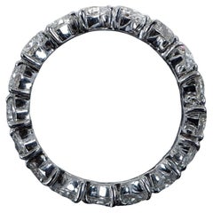18K White Gold 3.14 Carat Heart Shape Diamond Eternity Band Ring