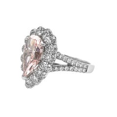 18 Karat Gold 3.15 Carat Cushion Cut Fancy Intense Purplish Pink Diamond Ring