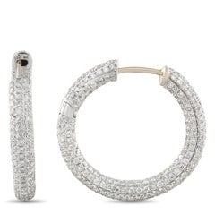 18K White Gold 3.15ct Diamond Inside-Out Hoop Earrings MF23-021026