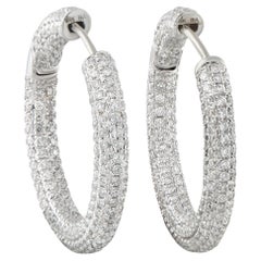 18K White Gold 3.15ct Diamond Inside-Out Hoop Earrings MF23-021026