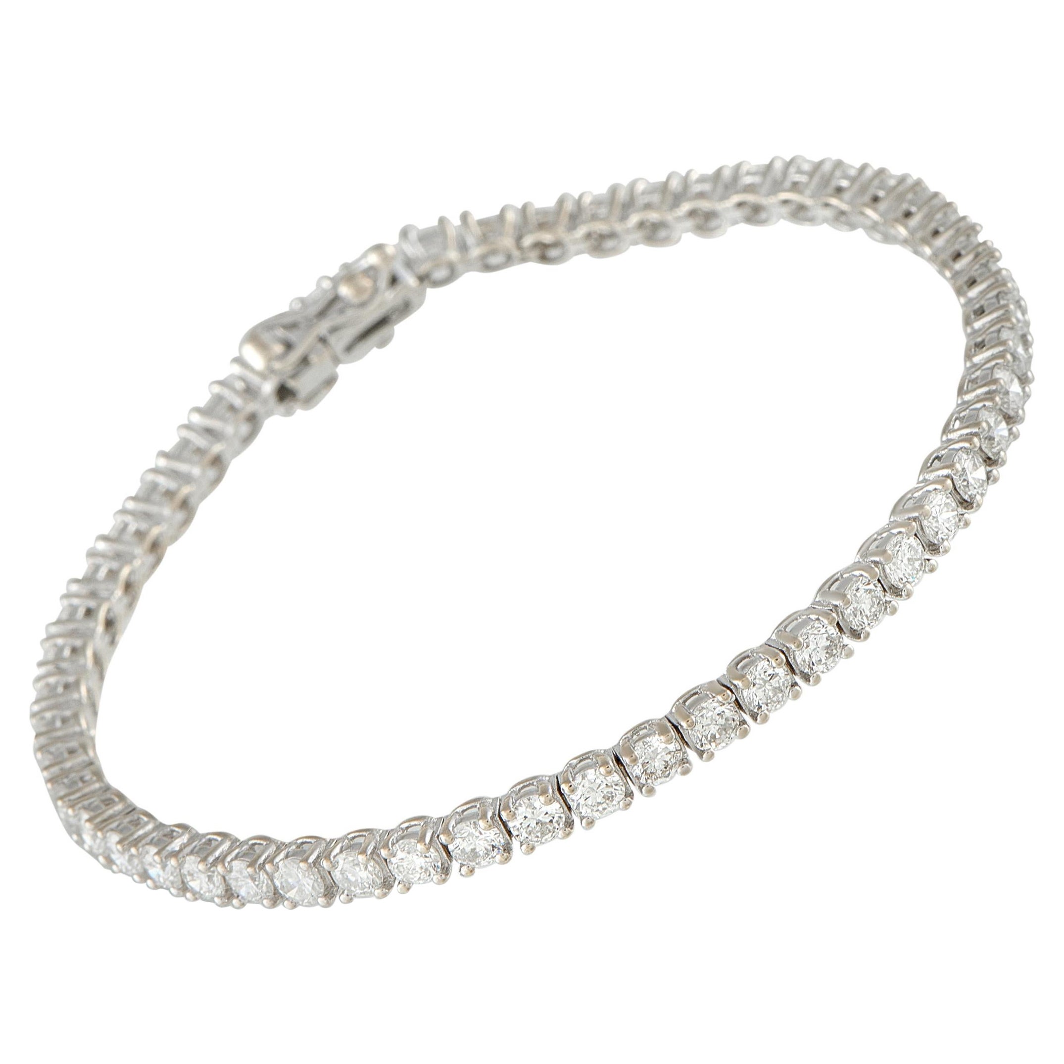 Pulsera de tenis de oro blanco de 18 quilates con 3,15 ct de diamantes MF40-110625