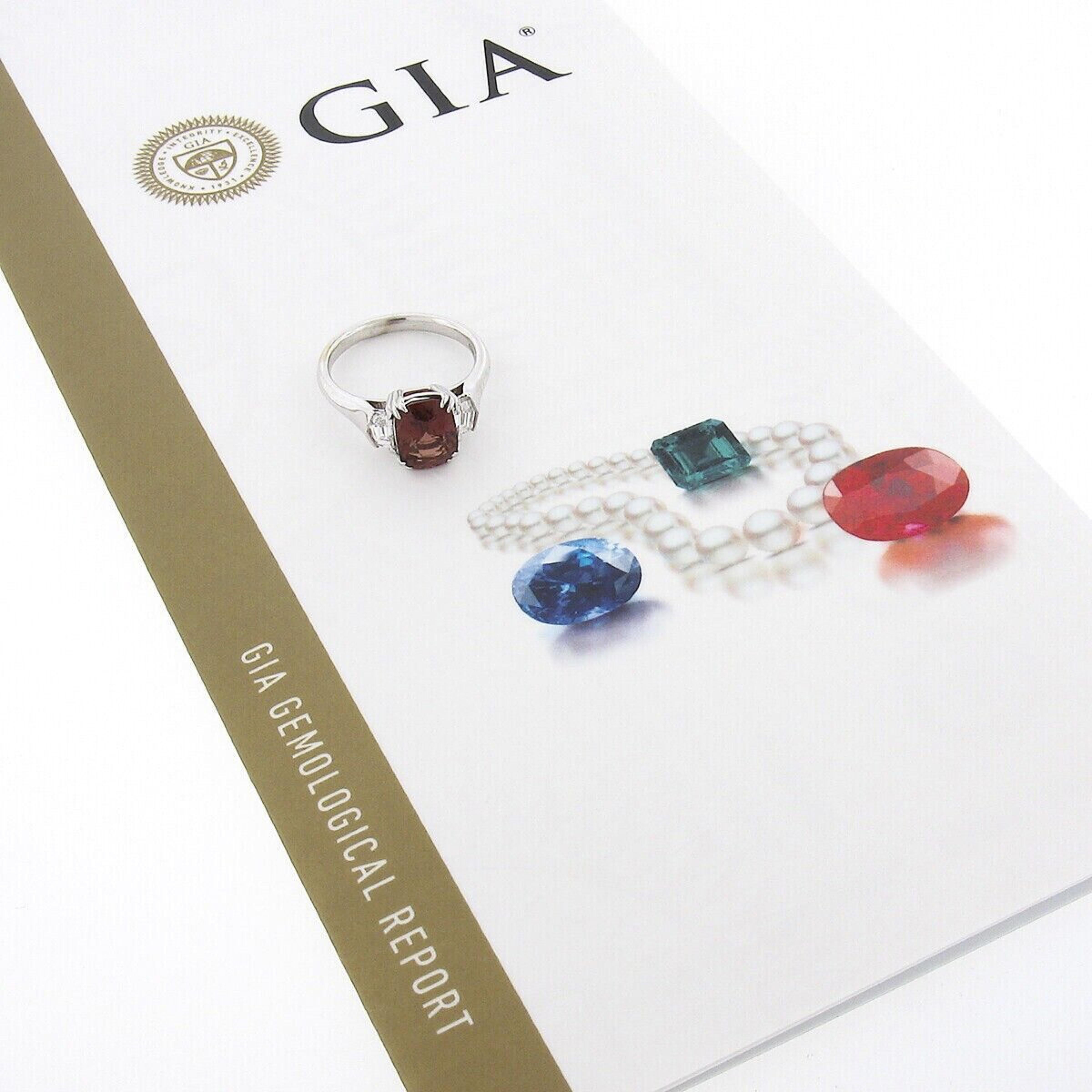 Anello in oro bianco 18 carati con spinello a cuscino e diamante Cadillac GIA Burma NO HEAT da 3,20 ct. in vendita 5