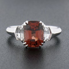 18k White Gold 3.20ctw GIA Burma NO HEAT Cushion Spinel & Cadillac Diamond Ring