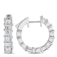 18K White Gold 3.25ct Diamond Inside-Out Hoop Earrings AER-16445-8