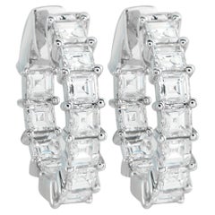 18K White Gold 3.25ct Diamond Inside-Out Hoop Earrings AER-16445-8
