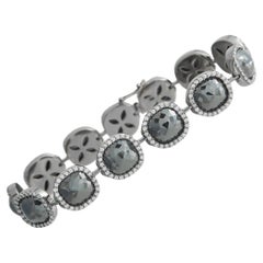 18K Weißgold 32,95ct Weiß und Schwarz Diamant Armband MF29-012926