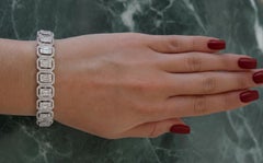 18K Weißgold 3,30 Karat Baguette Rund Prinzessin Diamant Armreif