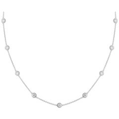 Collana Station in oro bianco 18 carati con diamanti da 3,30 carati