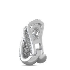 18K White Gold 3.33ct Diamond Crossover Earrings MF27-070926