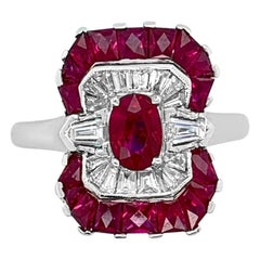 18K White Gold 3.45ct Ruby and Diamond Ring