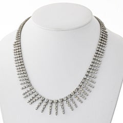 18K White Gold 35 Carats Diamond Collar Necklace