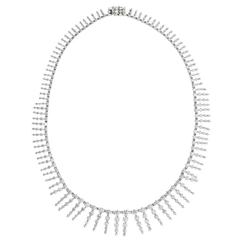 Collier de diamants 35 carats en or blanc 18 carats