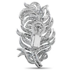 18K White Gold 3.50ct Diamond Feather Earrings