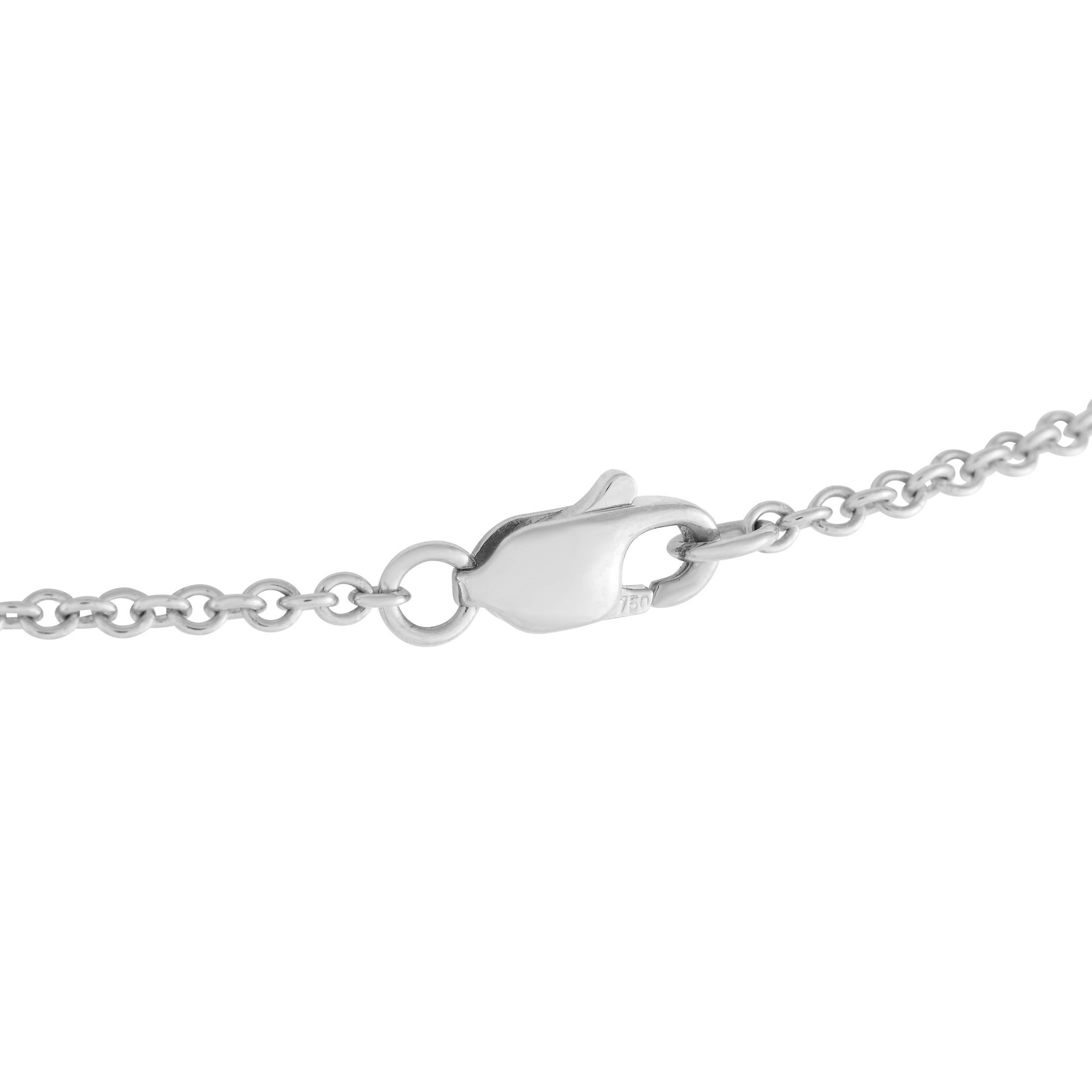Round Cut 18K White Gold 3.50ct Diamond Necklace