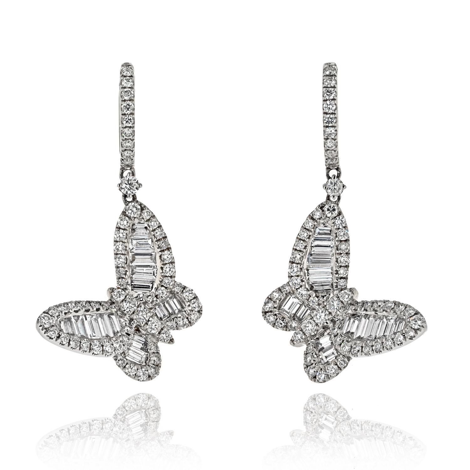 These captivating diamond butterfly earrings are not just an accessory; they are a true work of art transformed into exquisite jewelry. Carefully crafted with meticulous attention to every detail, these earrings are not only the perfect gift for