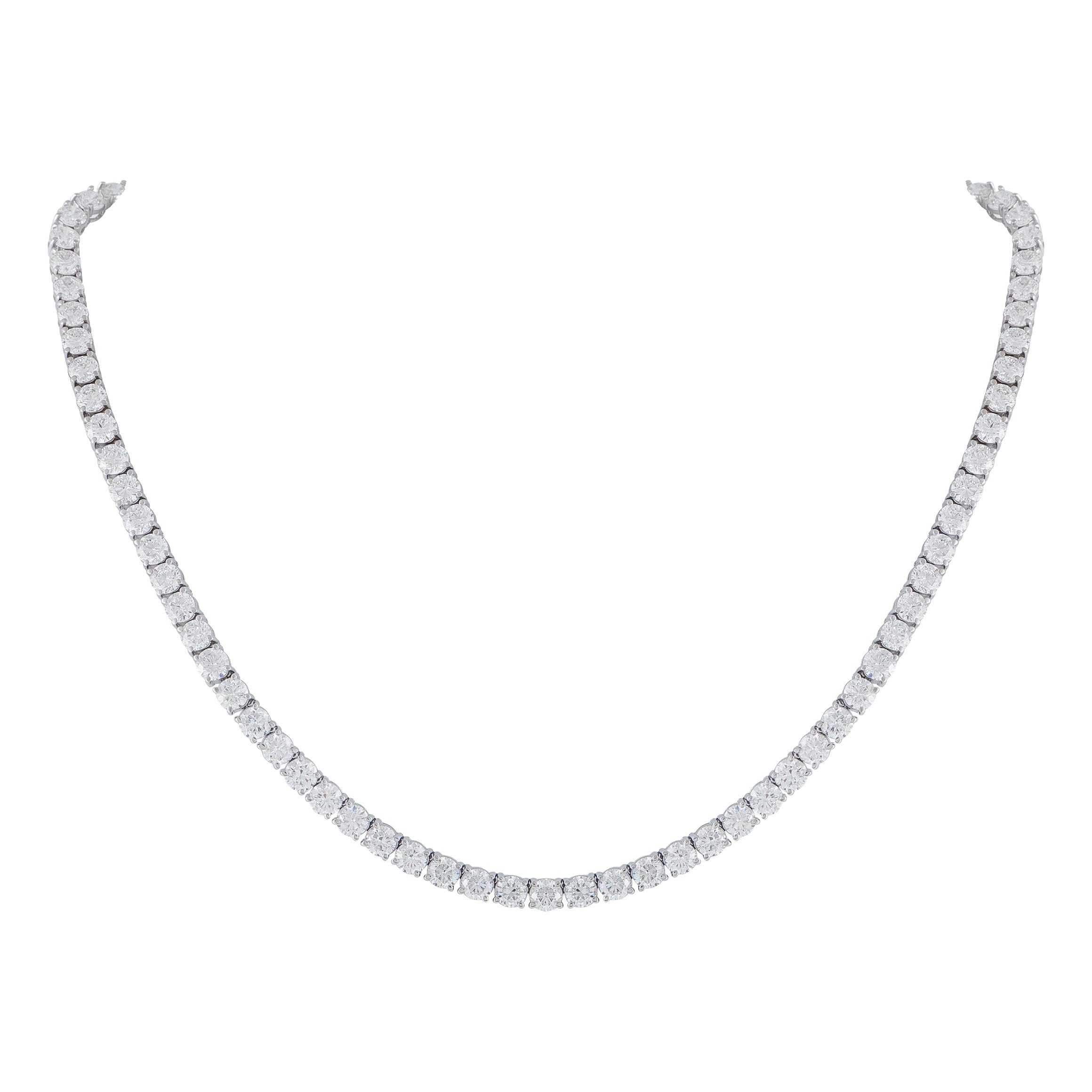 18K White Gold 35.25ct Diamond Necklace ANK-20012