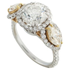 Bague en or blanc 18K avec 3,52ct de diamant MF16-051826