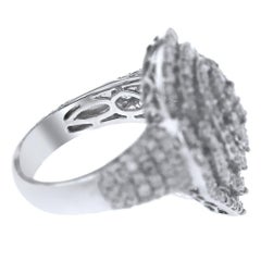 18 Karat White Gold 3.63 Carat Diamond Tear Drop Ring