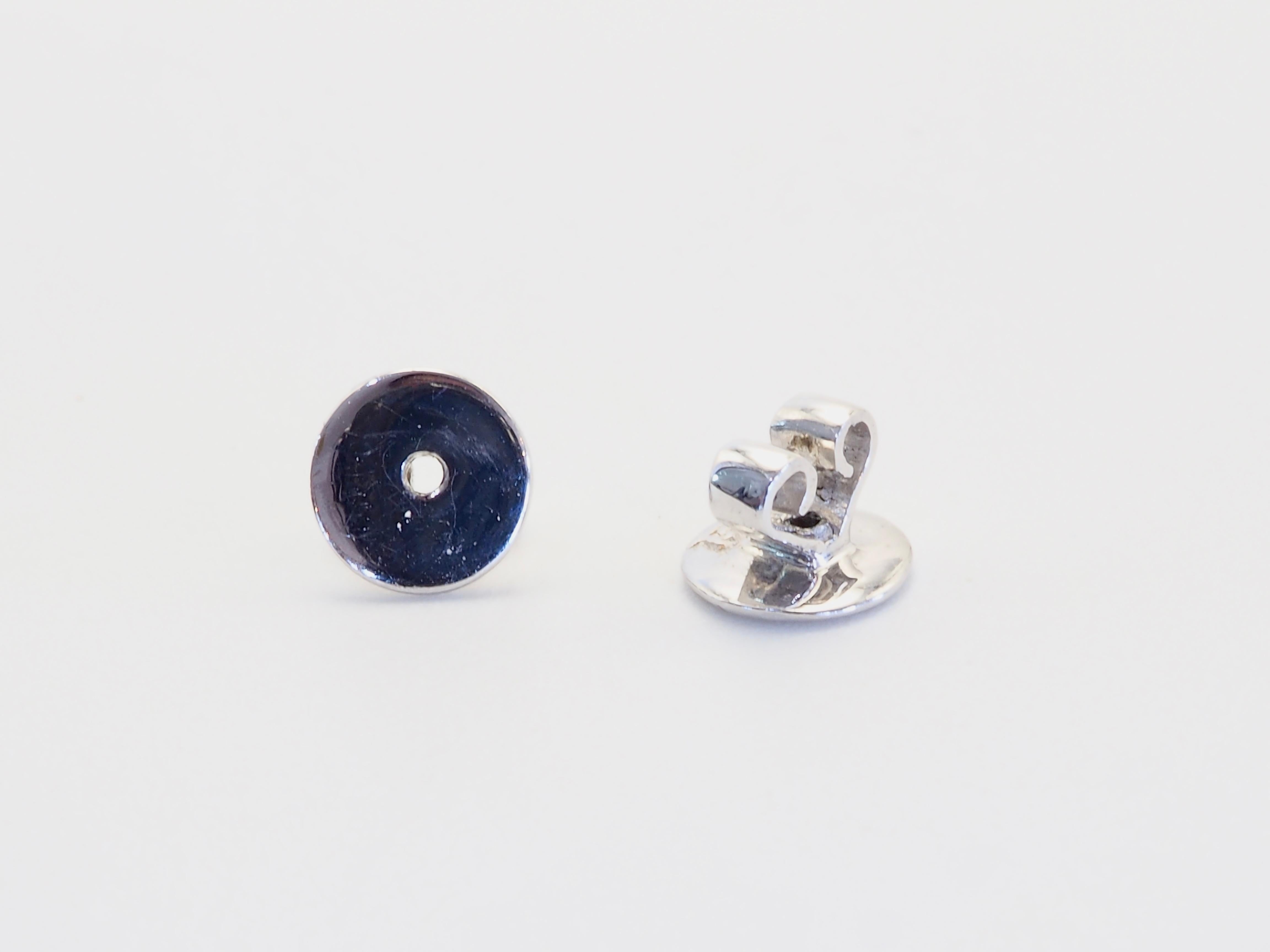 Oval Cut 18K White Gold 3.71ct Deep Blue Sapphire & 0.23ct Diamond Fine Stud Earrings For Sale