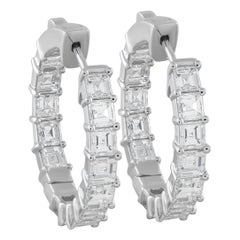 18K White Gold 3.75ct Diamond Inside-Out Hoop Earrings AER-16446 18K White Gold 3.75ct Diamond Inside-Out Hoop Earrings AER-16446