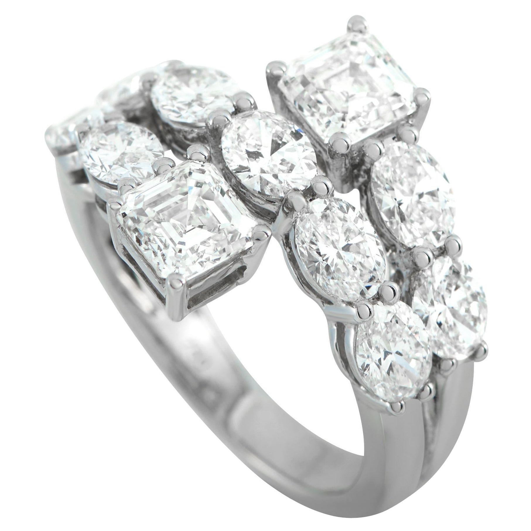 18K Weißgold 3,75ct Diamantring ALR-19060 im Angebot