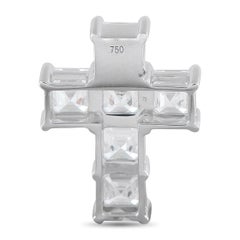 Ciondolo a croce in oro bianco 18 carati con diamante da 3,80 carati ACR-19981