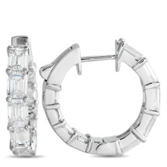 18K Weißgold 3,80ct Diamant innen-außen Reif Ohrringe AER-20760