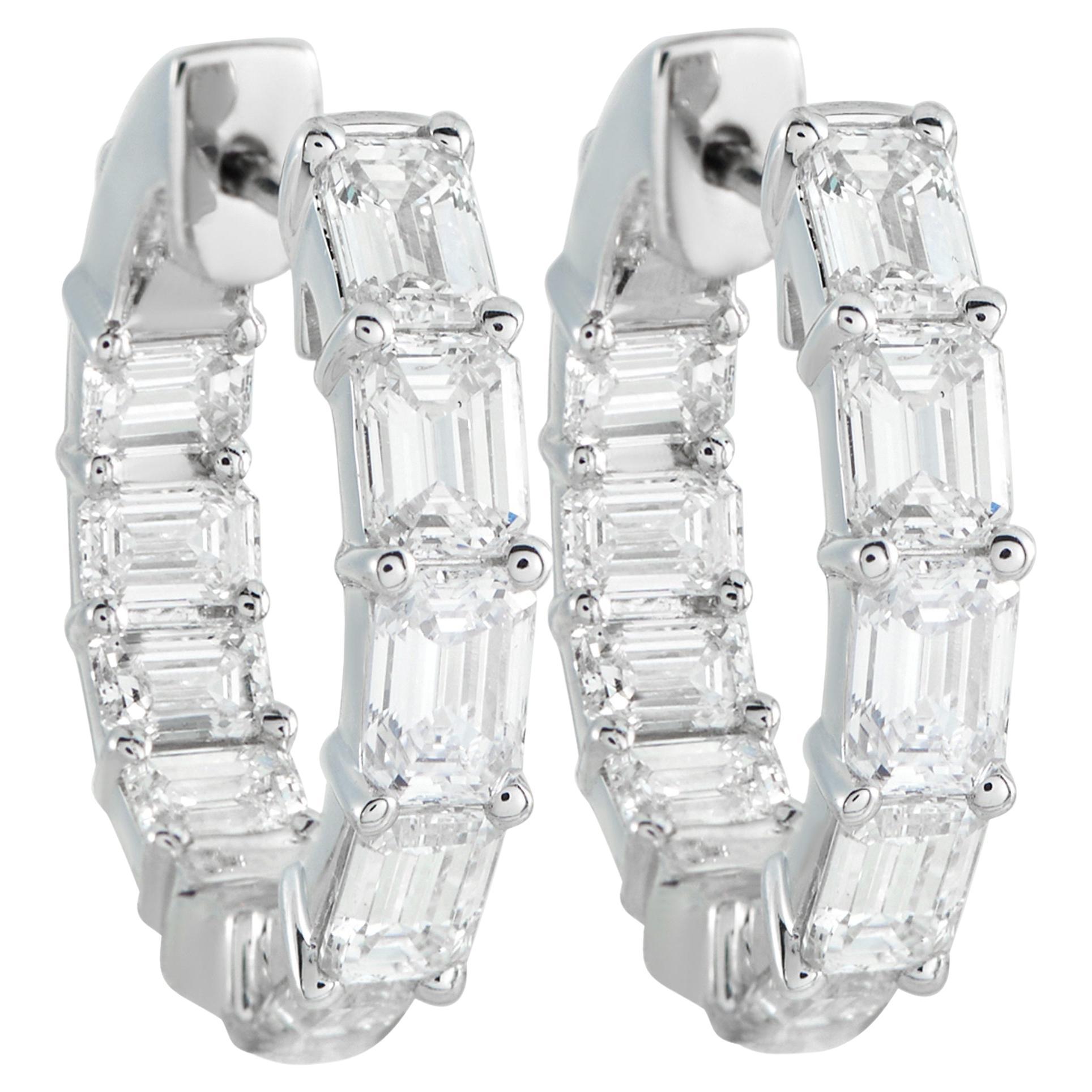 Boucles d'oreilles en or blanc 18 carats avec 3,80 ct de diamants AER-20760