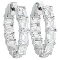 18K Weißgold 3,80ct Diamant innen-außen Reif Ohrringe AER-20760