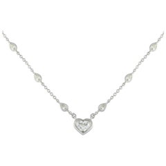 18K White Gold 3.81ct Diamond Heart Necklace