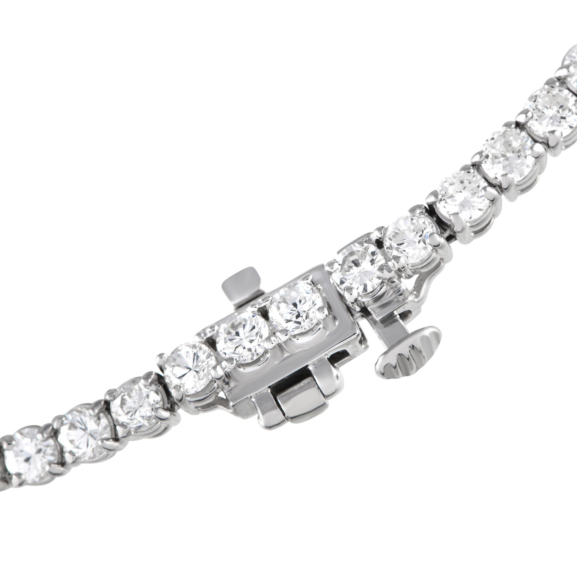Pulsera de tenis de diamantes de 3,97 ct en oro blanco de 18 quilates Corte redondo
