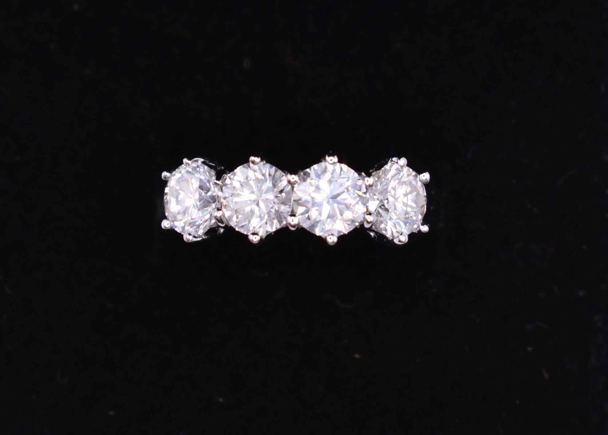 18k Weißgold 4 Steine 1,92ct Diamant Ring 2