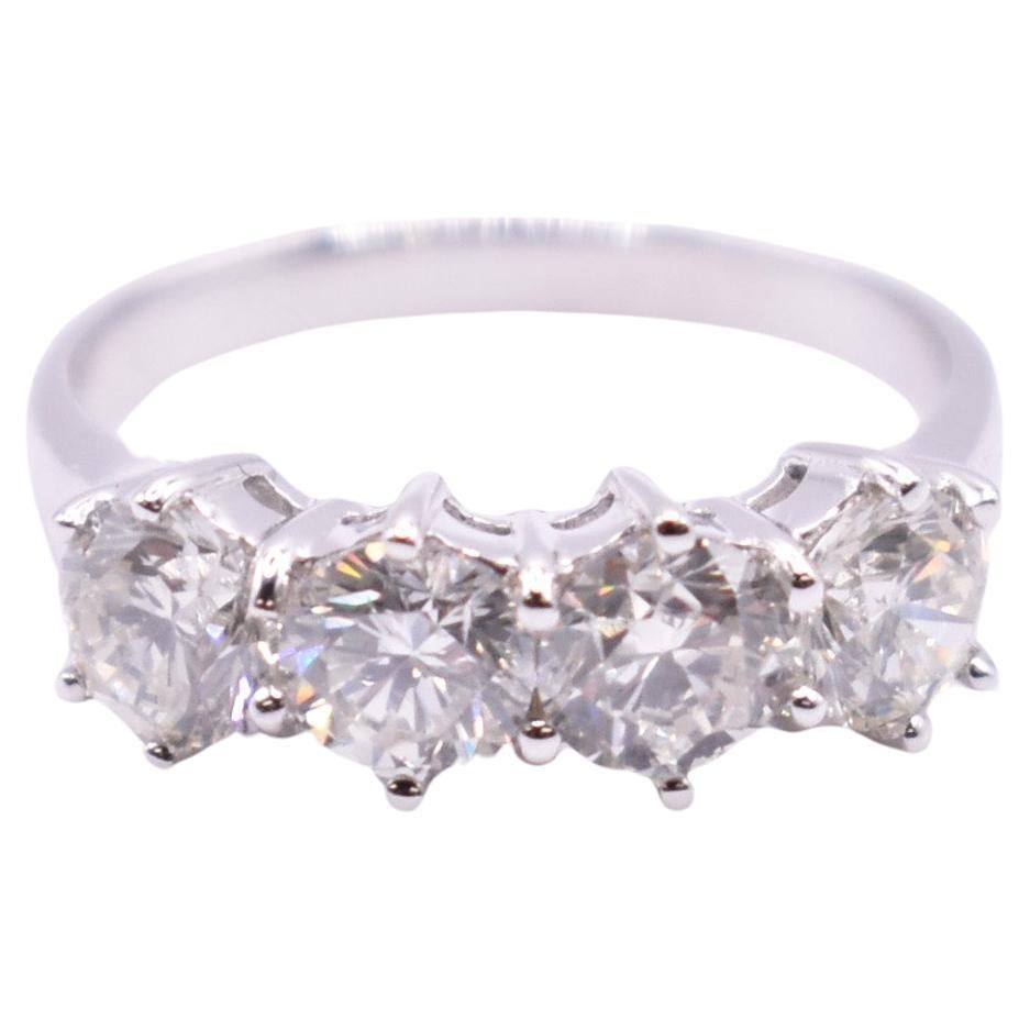 18k White Gold 4 Stone 1.92ct Diamond Ring For Sale