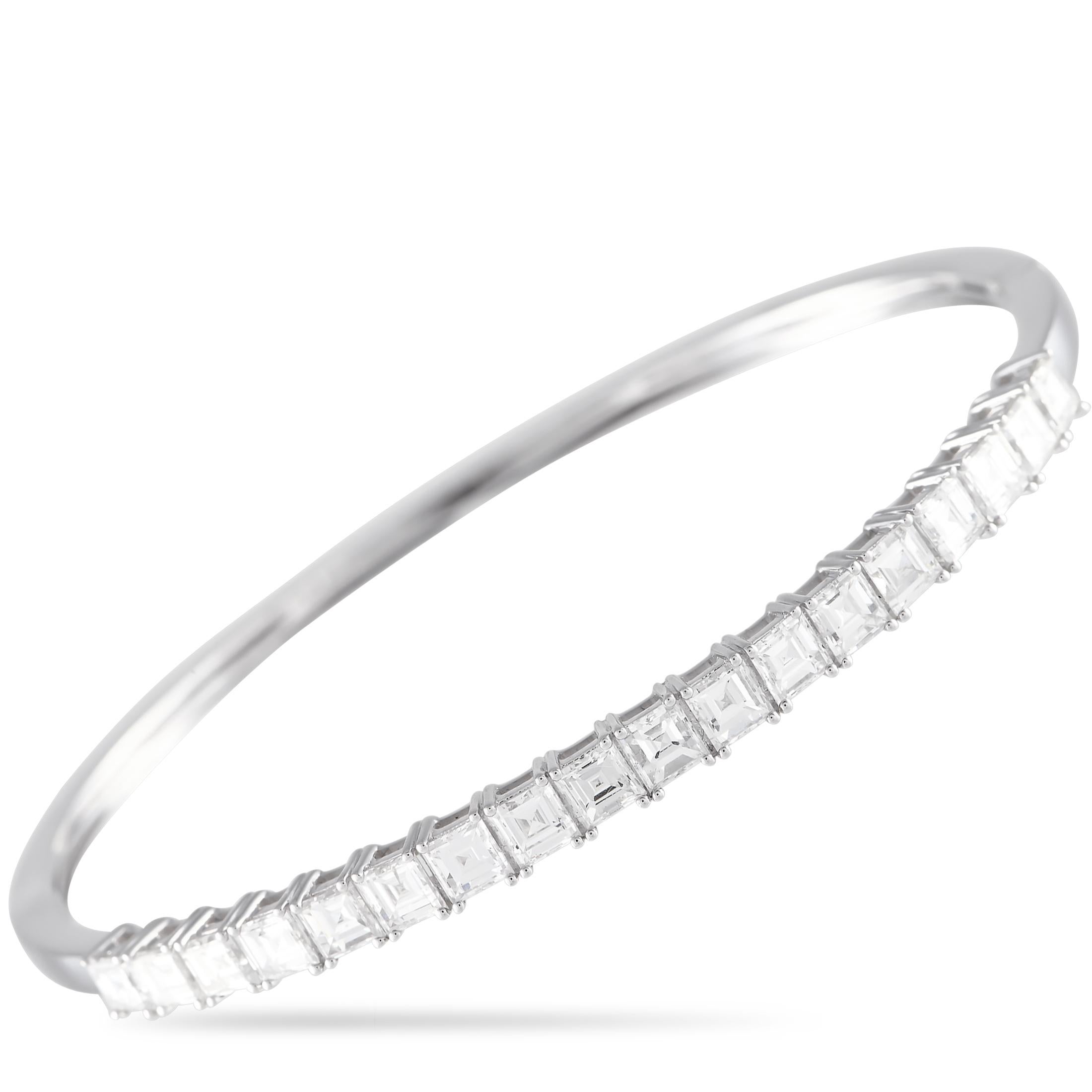 Bracciale con diamanti in oro bianco 18 carati da 4,0 carati In condizioni Nuovo in vendita a Southampton, PA