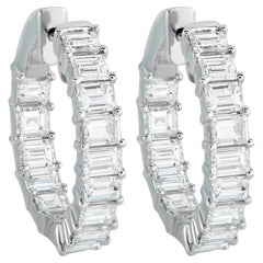 18K White Gold 4.0ct Diamond Inside-Out Hoop Earrings AER-16446-10