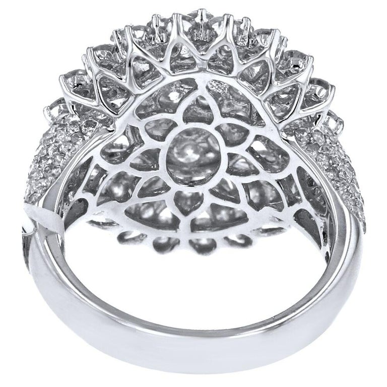 18 Karat White Gold 4.11 Carat Diamond Embellished Ring For Sale at 1stDibs