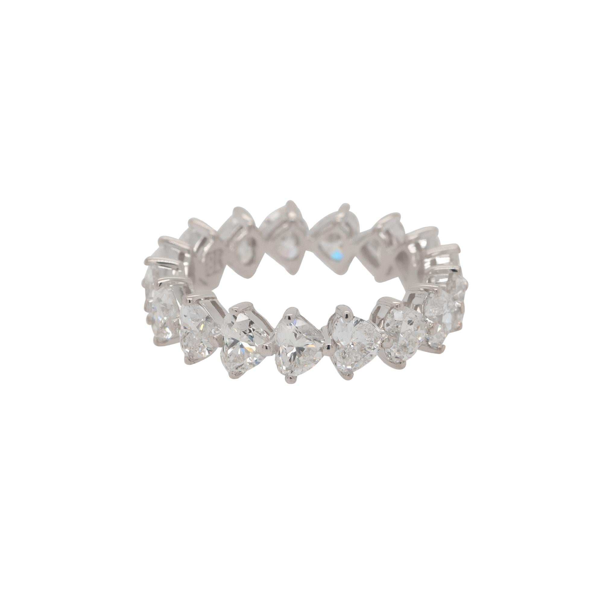 18k White Gold 4.12ctw Heart Shaped Natural Diamond Eternity Band Ring

This stunning Heart Diamond Eternity Band is in excellent condition and is ready to ship!

Style: Eternity Band, Wedding Band
Material: 18k White Gold
Diamond Details: This ring