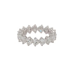 18k White Gold 4.12ctw Heart Shaped Natural Diamond Eternity Band Ring